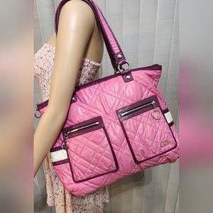Coach Pink and Purple Quilted Shoulder Bag